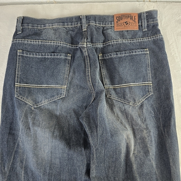 Southpole Jeans Mens 38x32 Blue Straight Hip Hop Streetwear Skater Denim Y2K - Picture 8 of 15